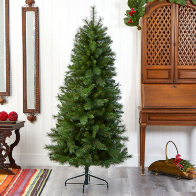 Nearly Natural Slim 6 Foot Pine Christmas Tree