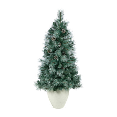 Nearly Natural Frosted Tip 4 Foot Pre-Lit Pine Christmas Tree