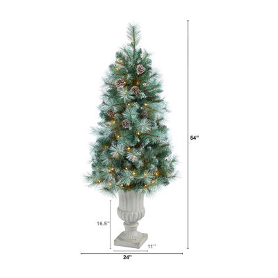 Nearly Natural Frosted Mountain 4 1/2 Foot Pre-Lit Pine Christmas Tree