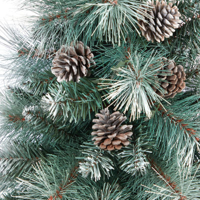 Nearly Natural Frosted 3 1/2 Foot Pre-Lit Pine Christmas Tree