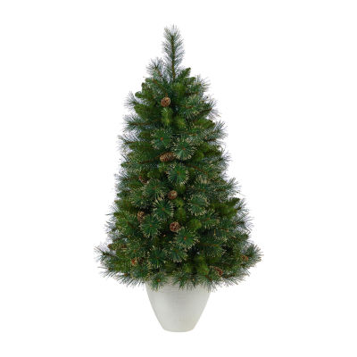 Nearly Natural Golden Tip 4 Foot Pre-Lit Pine Christmas Tree