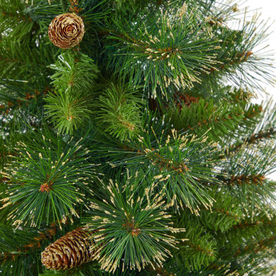 Nearly Natural Golden Tip 4 Foot Pre-Lit Pine Christmas Tree