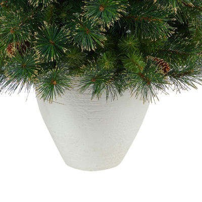 Nearly Natural Golden Tip 4 Foot Pre-Lit Pine Christmas Tree