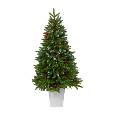 Nearly Natural Snow Tipped 5 Foot Pre-Lit Spruce Christmas Tree