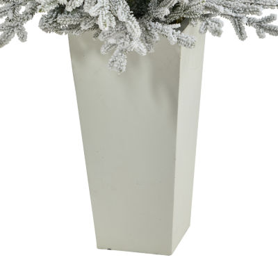 Nearly Natural Fraser In Wht Planter 4 1/2 Foot Pre-Lit Fir Christmas Tree