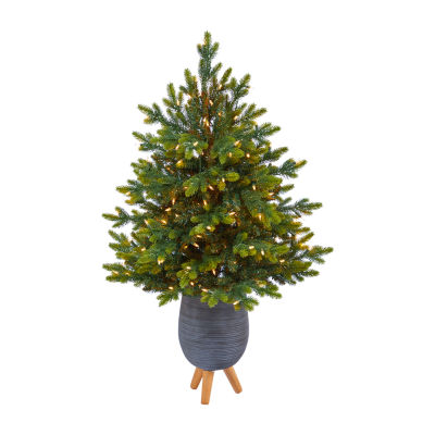 Nearly Natural 3 1/2 Foot Pre-Lit Fir Christmas Tree