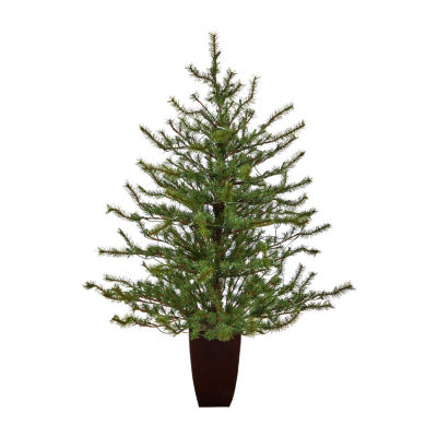 Nearly Natural 4 Foot Pre-Lit Pine Christmas Tree