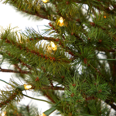 Nearly Natural 4 Foot Pre-Lit Pine Christmas Tree