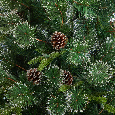 Nearly Natural Snowed Tipped Faux Foot Pre-Lit Pine Christmas Tree