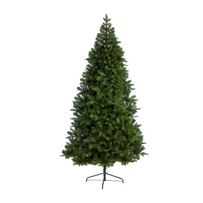 Nearly Natural Flat Back Faux 8 Foot Pre-Lit Spruce Christmas Tree