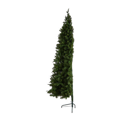 Nearly Natural Flat Back Faux 8 Foot Pre-Lit Spruce Christmas Tree