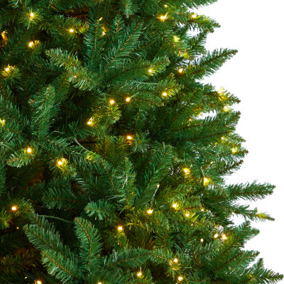 Nearly Natural Green Valley Faux 9 Foot Pre-Lit Fir Christmas Tree