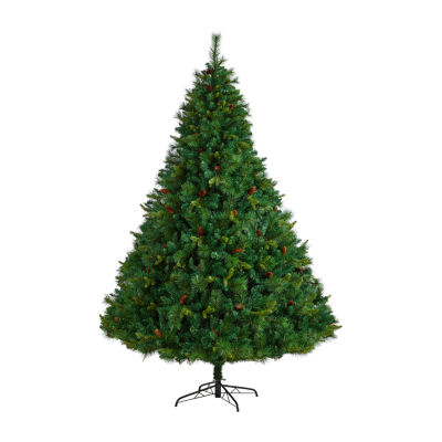 Nearly Natural Mixed Faux 8 Foot Pre-Lit Pine Christmas Tree