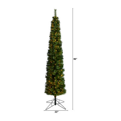 Nearly Natural Pencil Faux 8 Foot Pre-Lit Christmas Tree