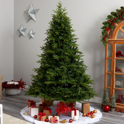 Nearly Natural Faux 8 Foot Pre-Lit Fir Christmas Tree