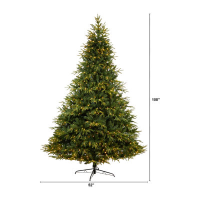 Nearly Natural Faux Multi Lites 9 Foot Pre-Lit Fir Christmas Tree