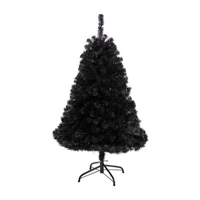 Nearly Natural Black Faux Foot Pre-Lit Christmas Tree