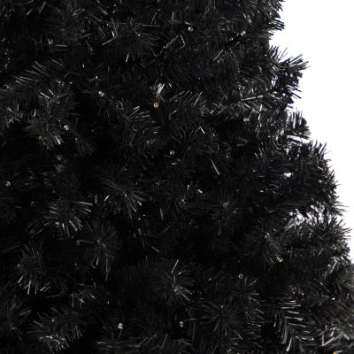 Nearly Natural Black Faux Foot Pre-Lit Christmas Tree