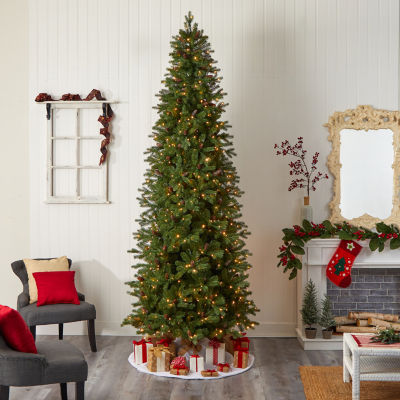 Nearly Natural Fraser Faux 10 Foot Pre-Lit Fir Christmas Tree