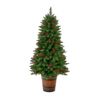 Nearly Natural Green Faux 5 Foot Pre-Lit Christmas Tree