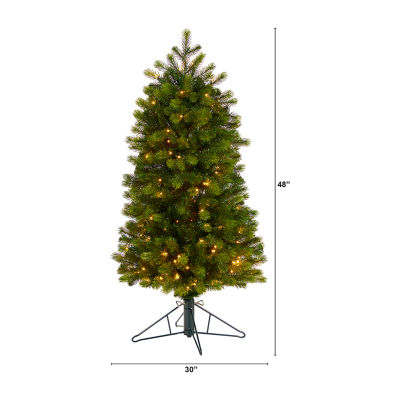 Nearly Natural Slim Faux Foot Pre-Lit Spruce Christmas Tree