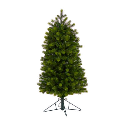 Nearly Natural Slim Faux Foot Pre-Lit Spruce Christmas Tree