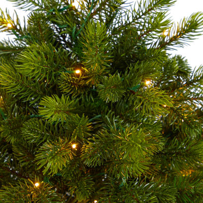 Nearly Natural Slim Faux Foot Pre-Lit Spruce Christmas Tree