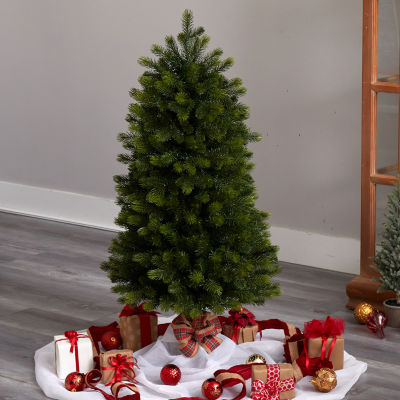 Nearly Natural Slim Faux Foot Pre-Lit Spruce Christmas Tree