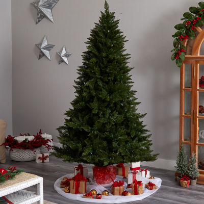 Nearly Natural Faux 7 1/2 Foot Pre-Lit Spruce Christmas Tree