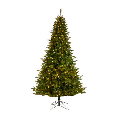 Nearly Natural Green Faux 9 Foot Pre-Lit Spruce Christmas Tree