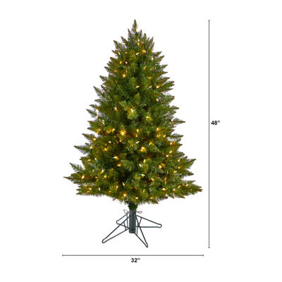 Nearly Natural Vermont Faux 4 Foot Pre-Lit Spruce Christmas Tree