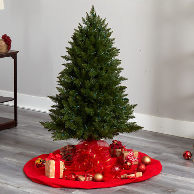 Nearly Natural Vermont Faux 4 Foot Pre-Lit Spruce Christmas Tree