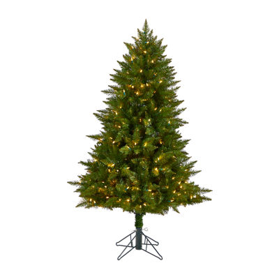 Nearly Natural Vermont Faux 5 Foot Pre-Lit Spruce Christmas Tree