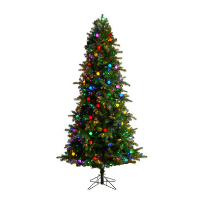 Nearly Natural Montana Mountain Faux 7 1/2 Foot Pre-Lit Fir Christmas Tree