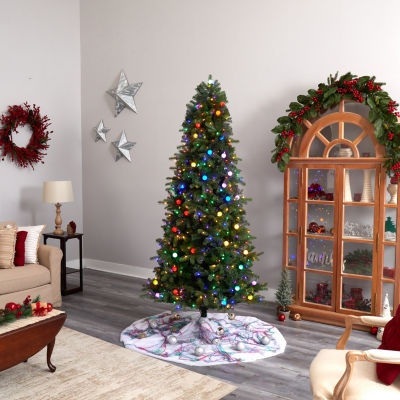 Nearly Natural Montana Mountain Faux 7 1/2 Foot Pre-Lit Fir Christmas Tree