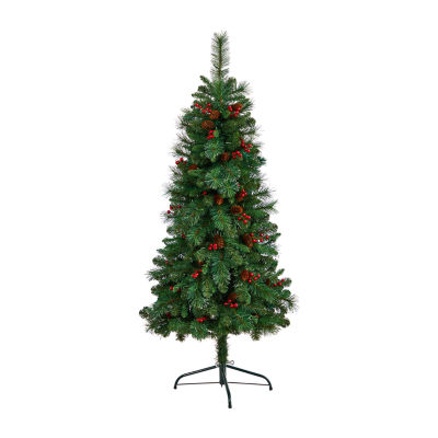 Nearly Natural Flat Back Faux Foot Pre-Lit Pine Christmas Tree