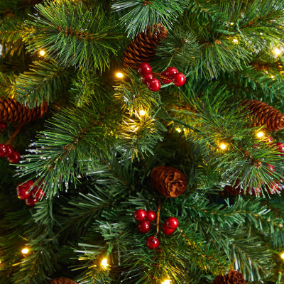Nearly Natural Flat Back Faux 6 Foot Pre-Lit Pine Christmas Tree
