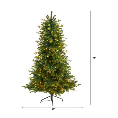 Nearly Natural Montreal Faux 6 Foot Pre-Lit Spruce Christmas Tree