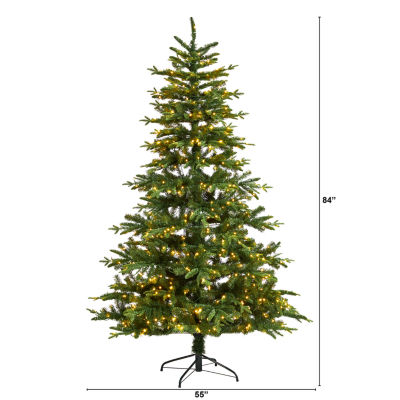 Nearly Natural Montreal Faux 7 Foot Pre-Lit Spruce Christmas Tree