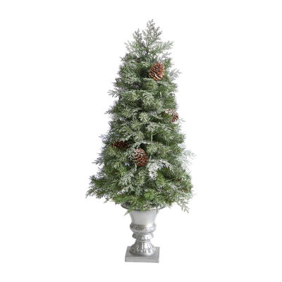 Nearly Natural Faux 4 Foot Pre-Lit Pine Christmas Tree