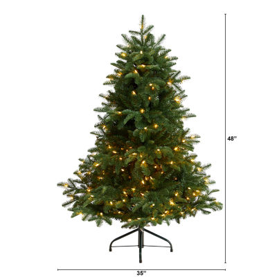 Nearly Natural Faux 4 Foot Pre-Lit Spruce Christmas Tree