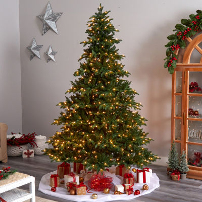 Nearly Natural Faux 8 Foot Pre-Lit Spruce Christmas Tree