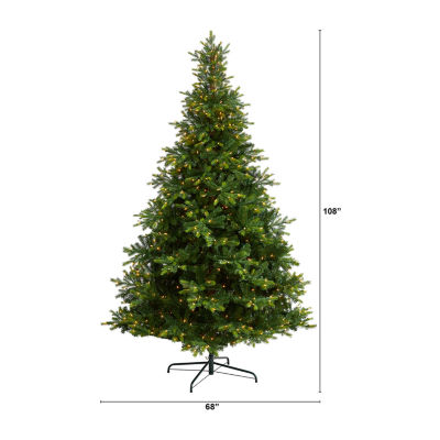 Nearly Natural Faux 9 Foot Pre-Lit Spruce Christmas Tree