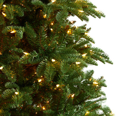 Nearly Natural Faux 9 Foot Pre-Lit Fir Christmas Tree