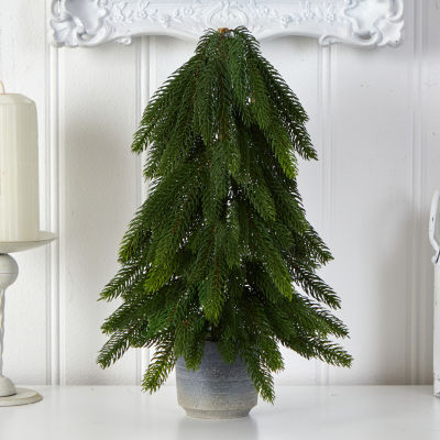 Nearly Natural Faux In Planter 1 1/2 Feet Pine Christmas Tree