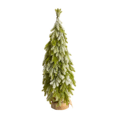 Nearly Natural Flocked Down Swept Faux 3 Foot Christmas Tree