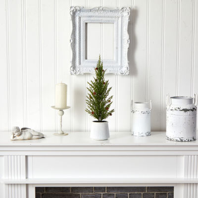 Nearly Natural Faux In Planter 2 Foot Cedar Christmas Tree