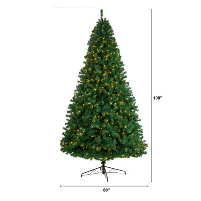 Nearly Natural Northern Tip Faux 9 Foot Pre-Lit Christmas Tree