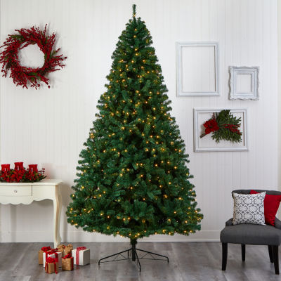 Nearly Natural Northern Tip Faux 9 Foot Pre-Lit Christmas Tree