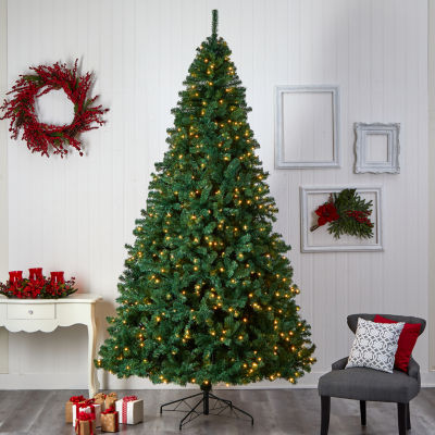 Nearly Natural Faux 10 Foot Pre-Lit Christmas Tree